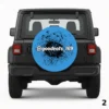=Black and Blue Text Design Spare Tire Cover