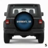 =Black and Blue Text Design Spare Tire Cover