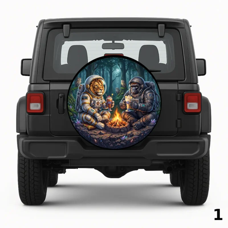 =Cecil the Lion and Harambe the Gorilla Spare Tire Cover