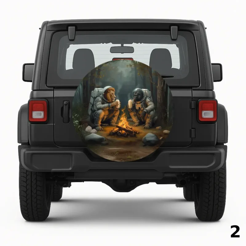 =Cecil the Lion and Harambe the Gorilla Spare Tire Cover