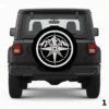 =Compass with mountain background Spare Tire Cover