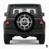 =Compass with mountain background Spare Tire Cover
