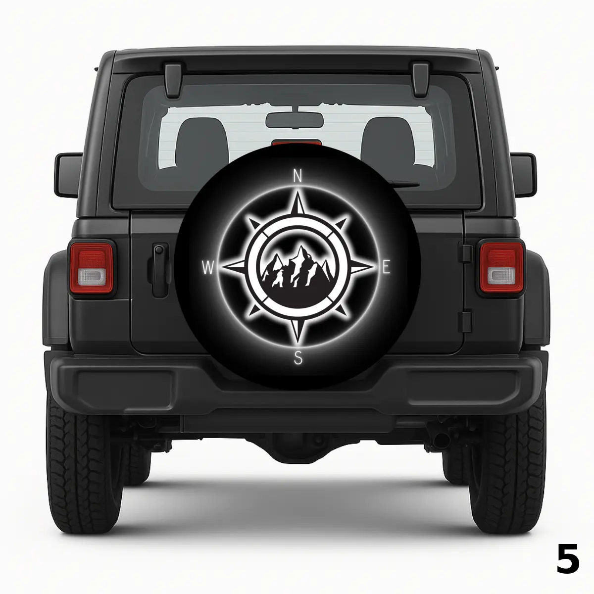 =Compass with mountain background Spare Tire Cover