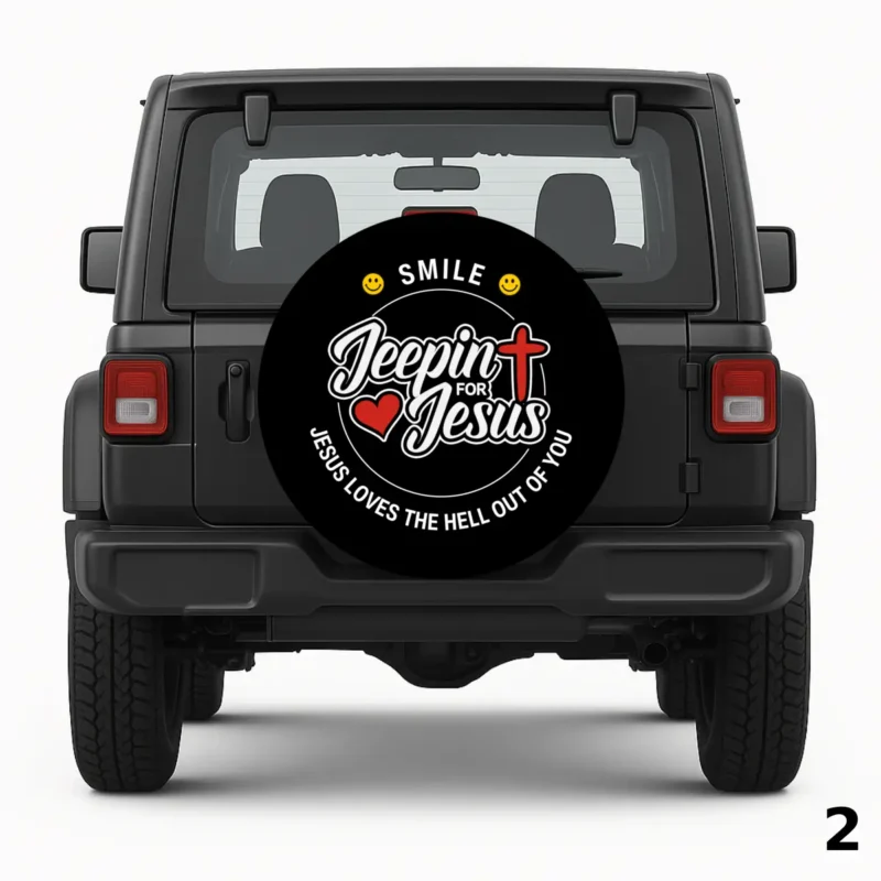 =Housse de Roue de Secours Jeepin' for Jesus