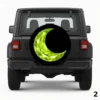 =Lime Green Moon Spare Tire Cover