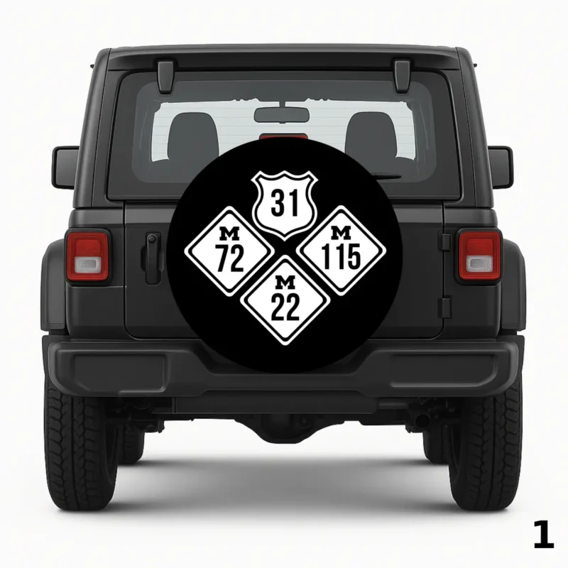 =Michigan Highway signs Spare Tire Cover