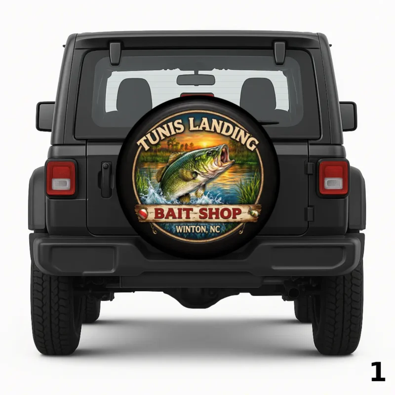 =Tunis Landing Bait Shop Spare Tire Cover