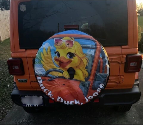 Jeep Wrangler spare tire cover — customer photo by Derek T, USA, TN