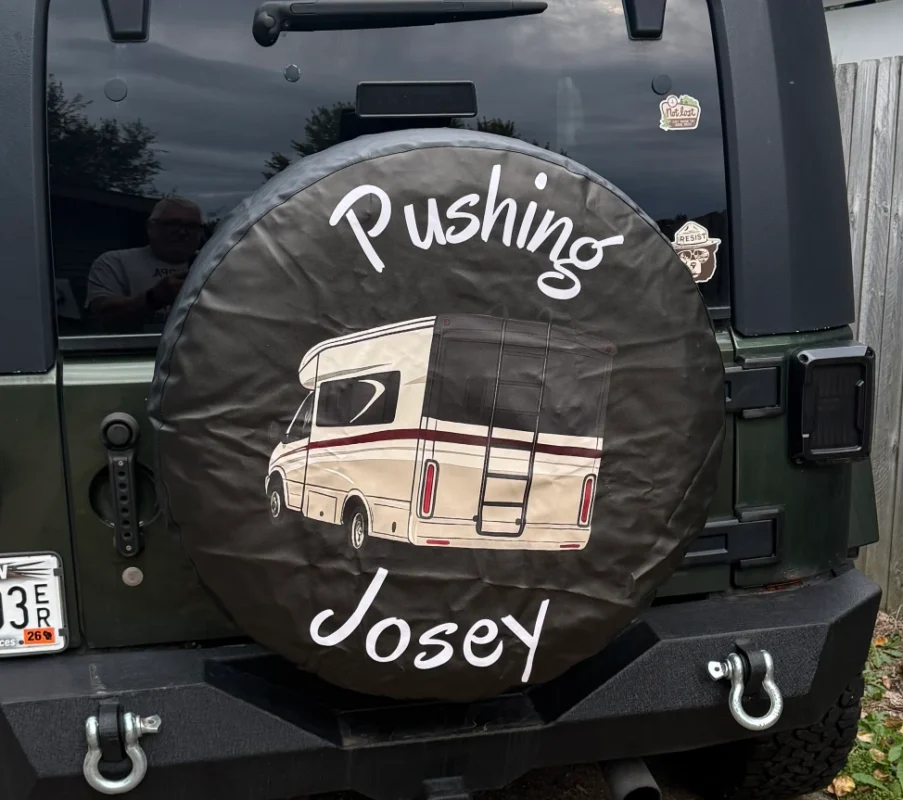 Spare tire cover installed on Car - Clients review