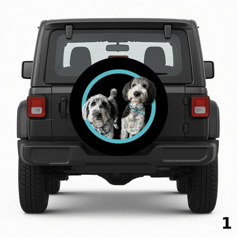 Doodle Duo — custom spare tire cover by Wheel Shell