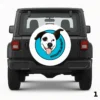 Happy Pup Portrait Spare Tire Cover