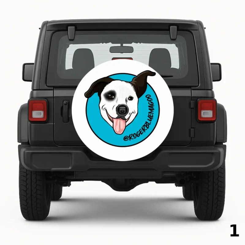 Housse de Roue de Secours Happy Pup Portrait