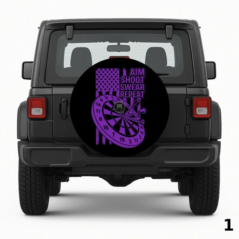 Aim Shot Swear Repeat Spare Tire Cover