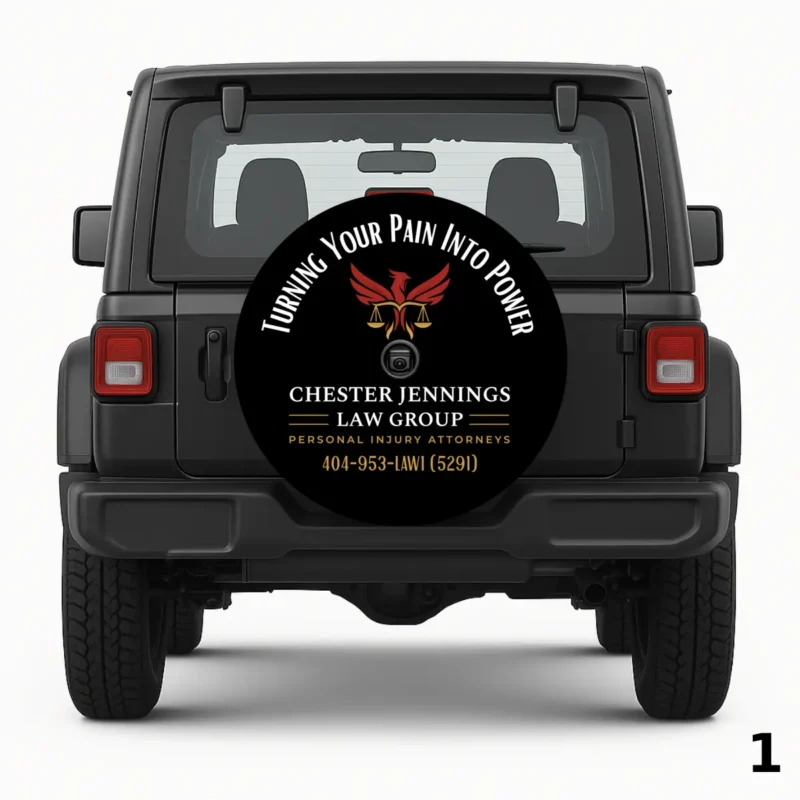 Chester Jennings Law Group — custom spare tire cover by Wheel Shell