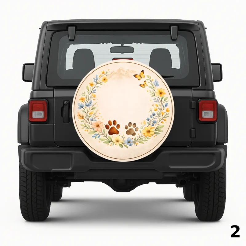 Housse de Roue de Secours Paws & Flowers