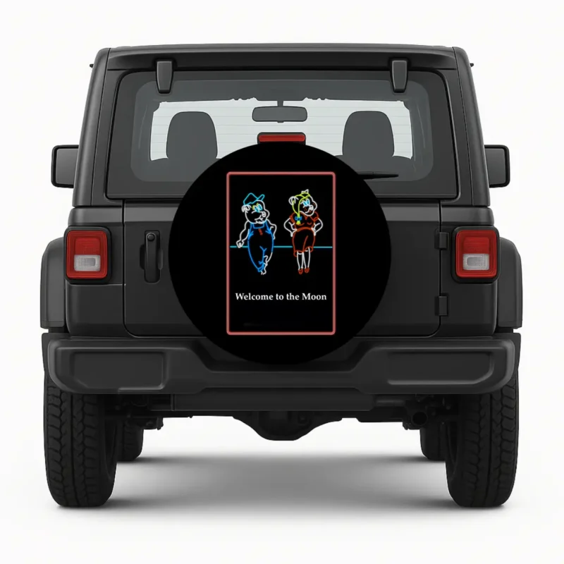 Welcome To The Moon Spare Tire Cover