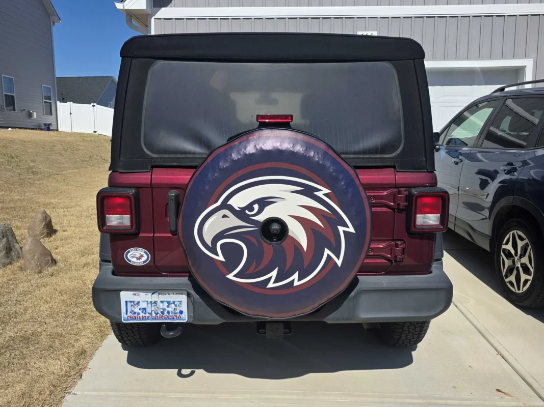 Jeep Wrangler spare tire cover — customer photo by Anthony P, USA, NC