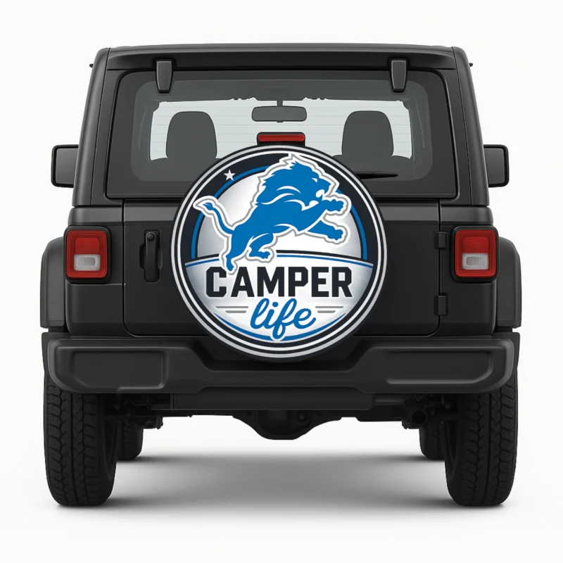 Camper life-Detroit Lions Spare Tire Cover