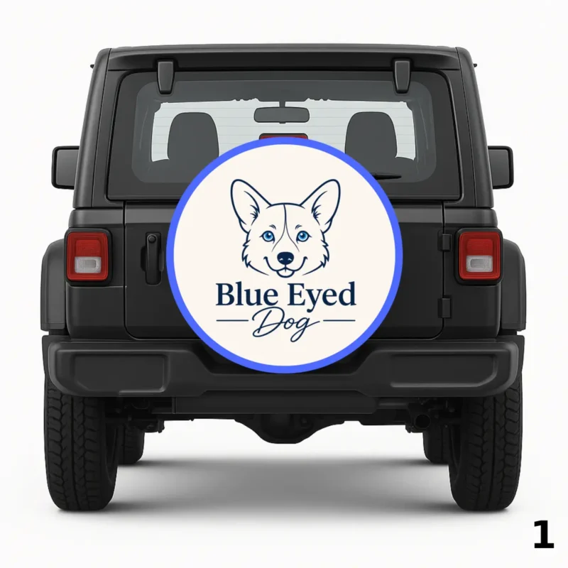 =Blue Eyed Dog Spare Tire Cover
