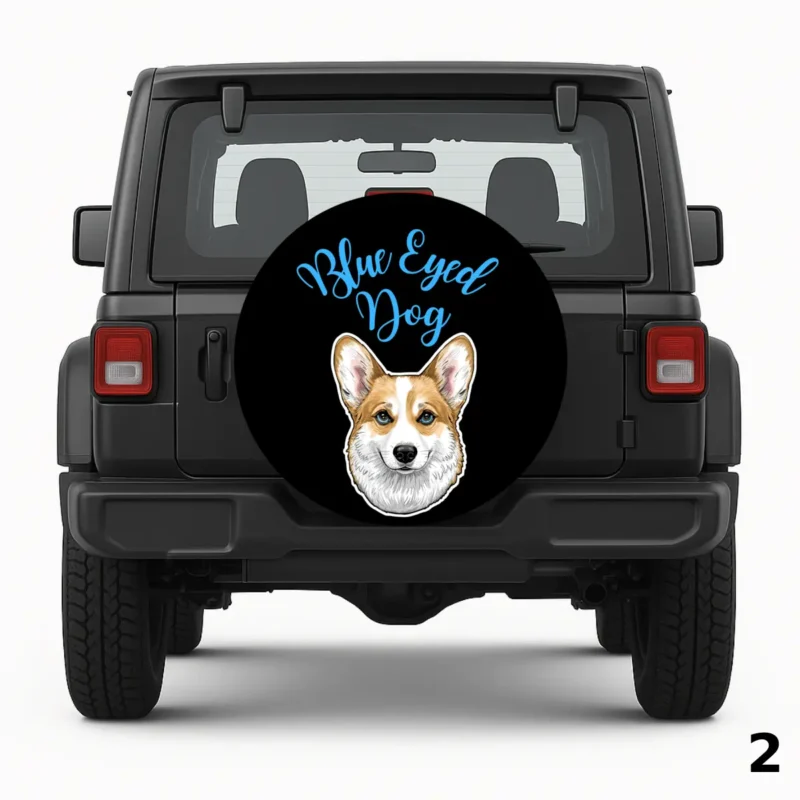 =Blue Eyed Dog Spare Tire Cover