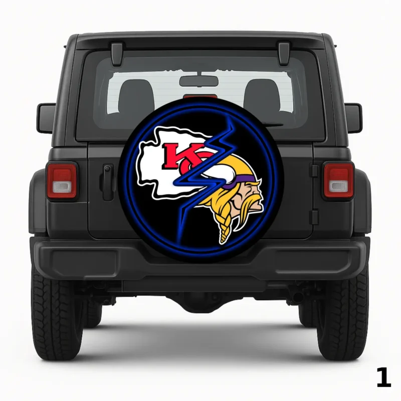 =Chiefs vs Vikings Spare Tire Cover