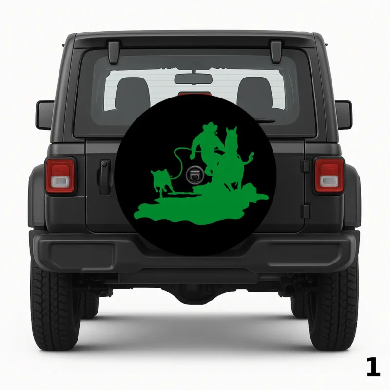 =Cowboy Lasso Silhouette Spare Tire Cover