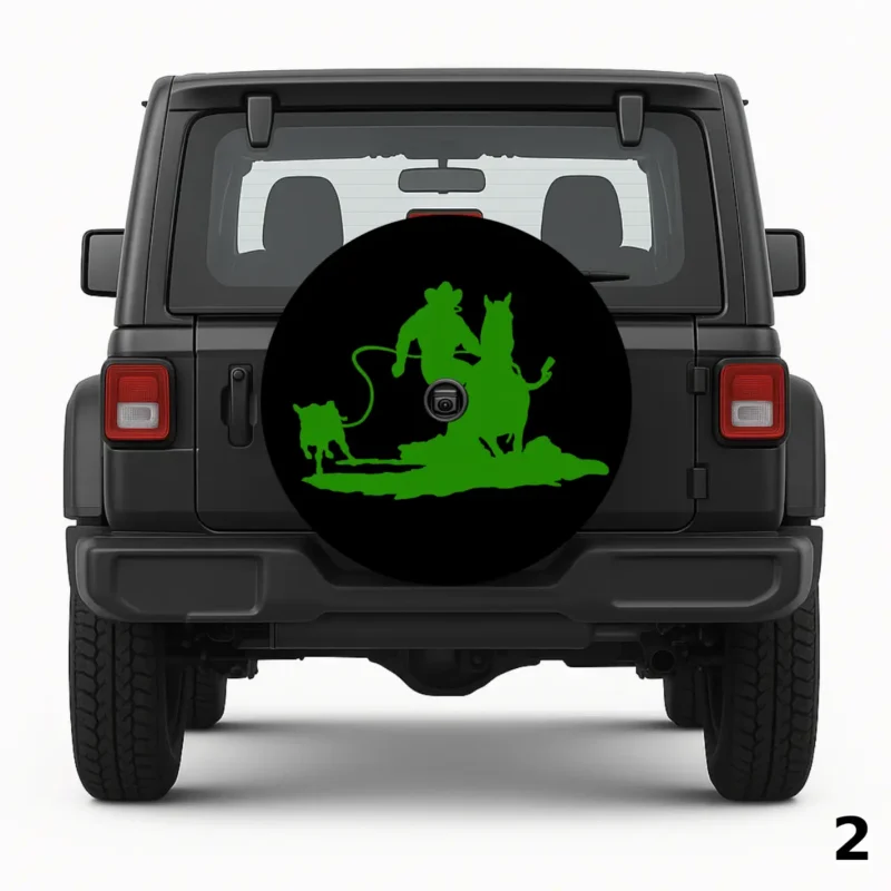 =Cowboy Lasso Silhouette Spare Tire Cover