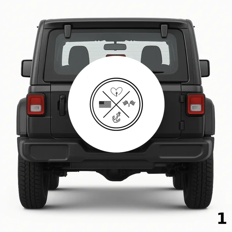 =Crossed Symbols Logo Spare Tire Cover