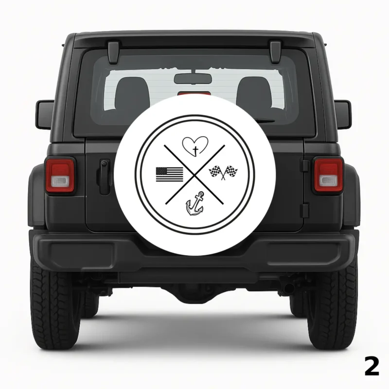 =Crossed Symbols Logo Spare Tire Cover