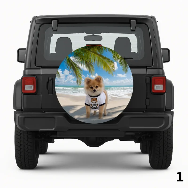 =Dog on the Beach Spare Tire Cover