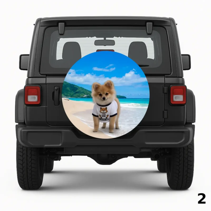 =Dog on the Beach Spare Tire Cover