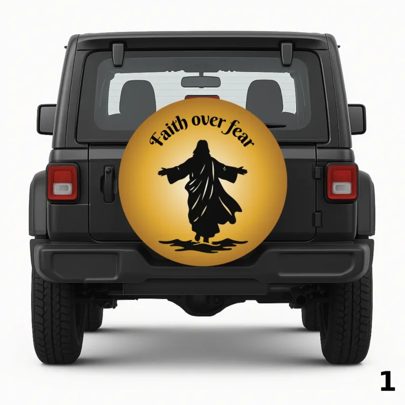=Faith over fear Spare Tire Cover