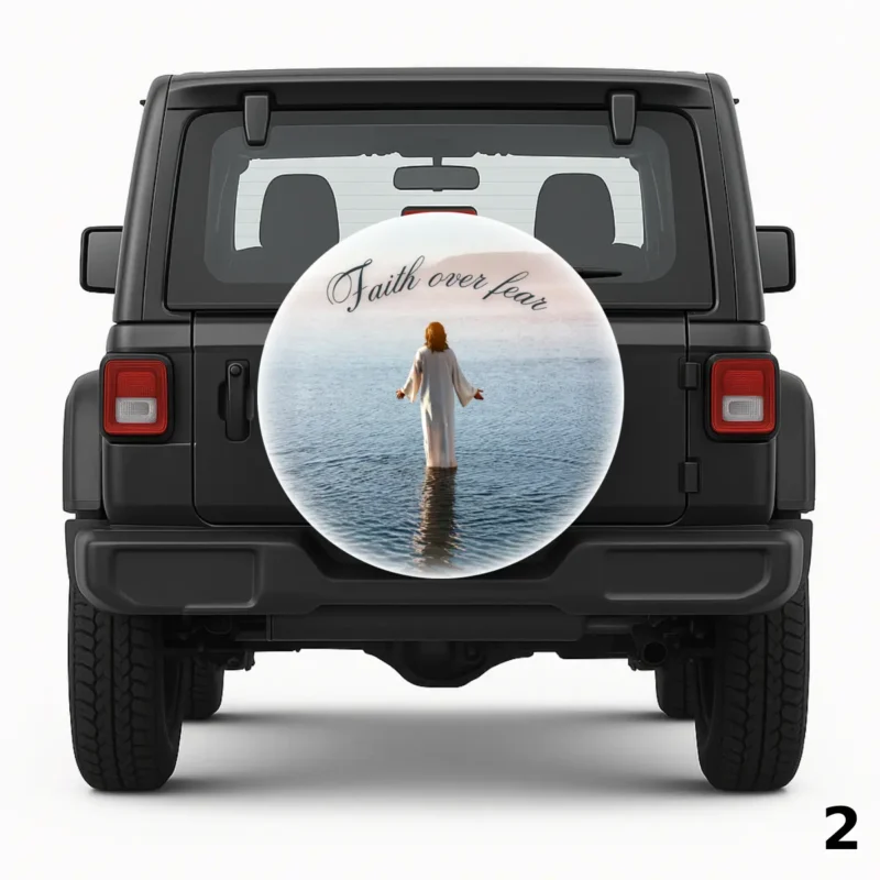 =Faith over fear Spare Tire Cover