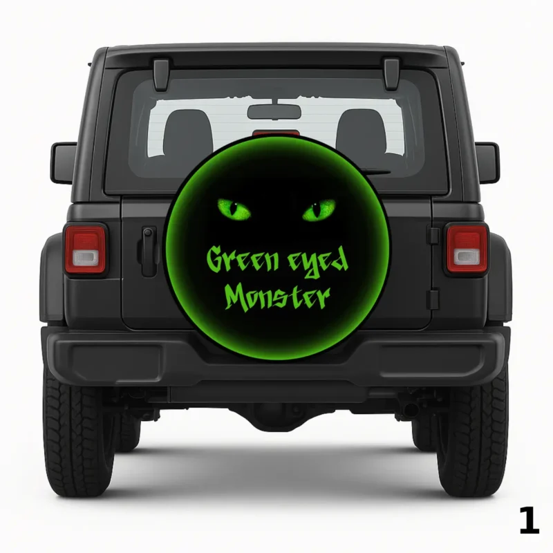 =Green eyed Monster Spare Tire Cover