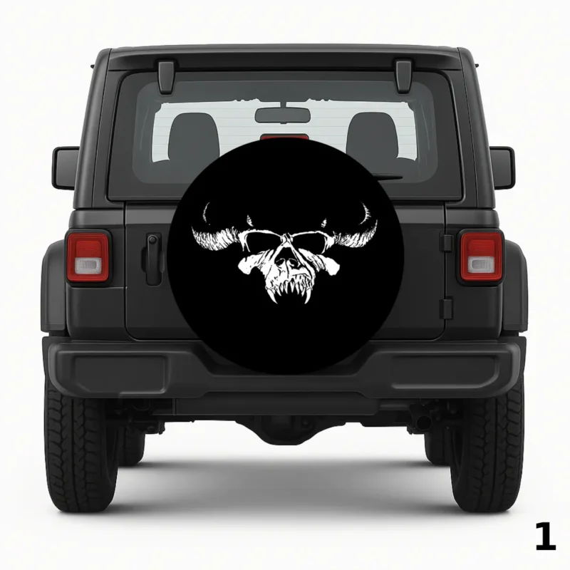 =Horned Skull Spare Tire Cover