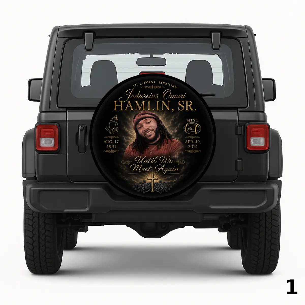In Loving Memory Jadareius Omari Hamlin Sr. Spare Tire Cover