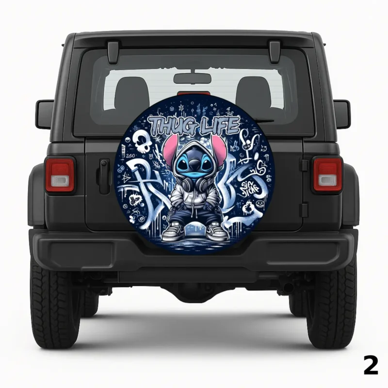 =Lilo and Stitch Thug Life Spare Tire Cover
