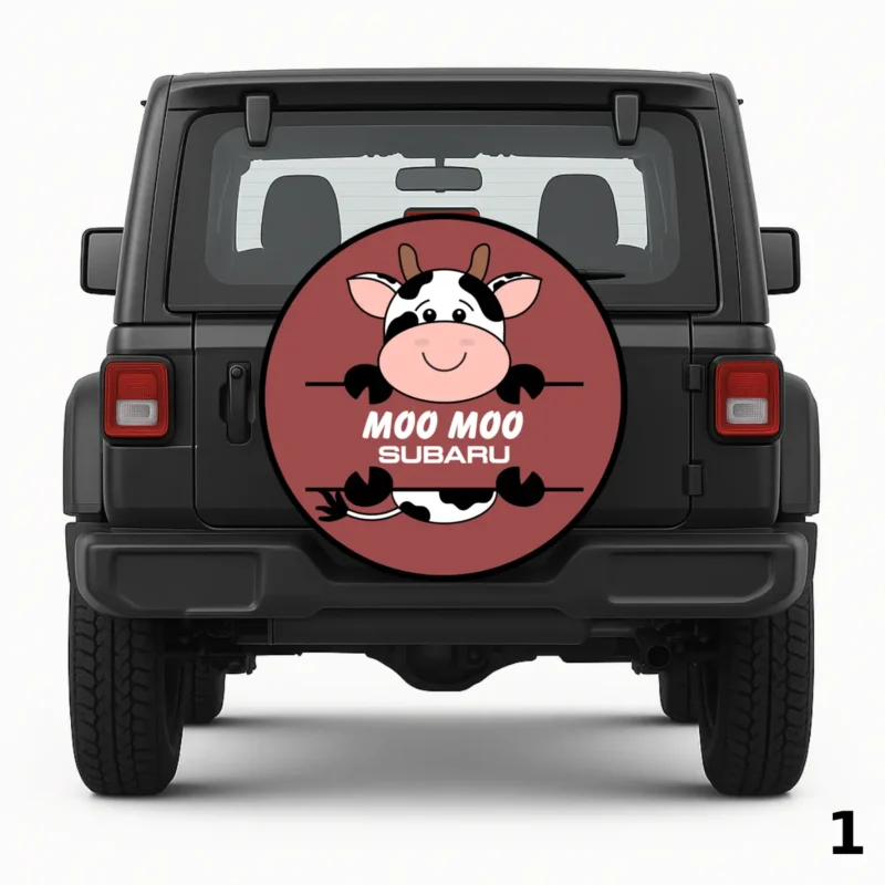 =Moo Moo Subaru Spare Tire Cover