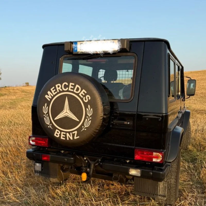 Jeep Wrangler spare tire cover — customer photo by Dirk, Germany