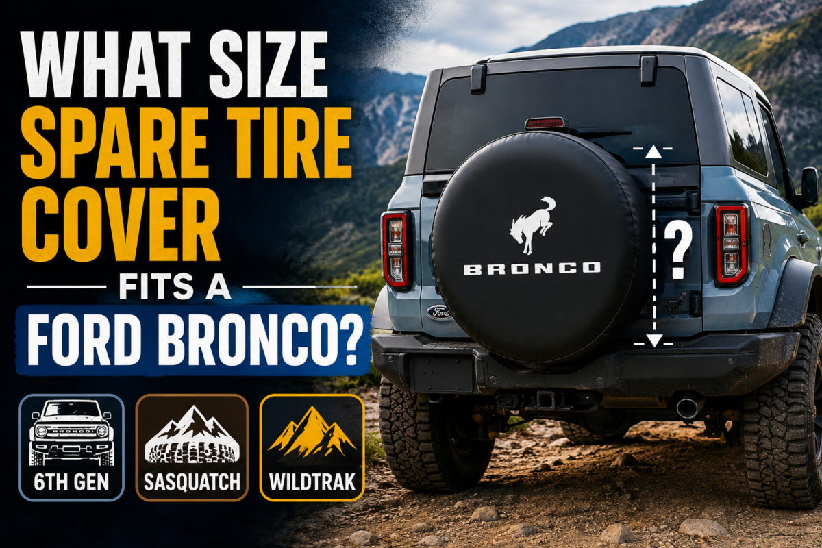 ¿Qué tamaño de funda para rueda de repuesto se adapta a un Ford Bronco? (6ª gen, Sasquatch, Wildtrak)