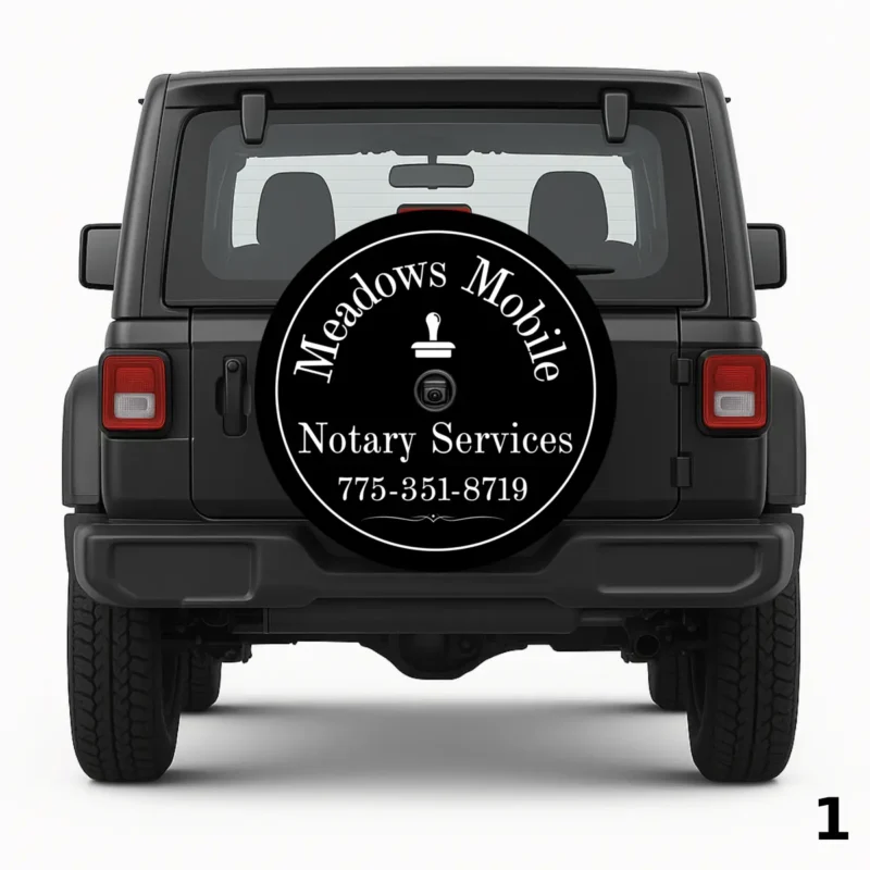 Meadows Mobile Notary Services Spare Tire Cover