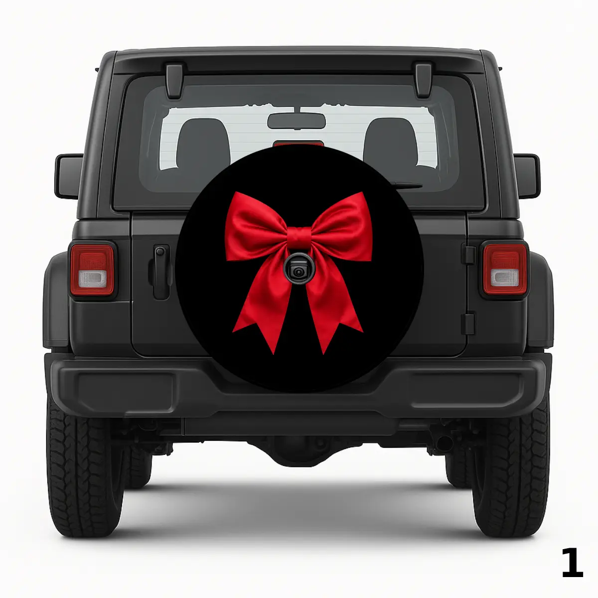 Red Ribbon Spare Tire Cover