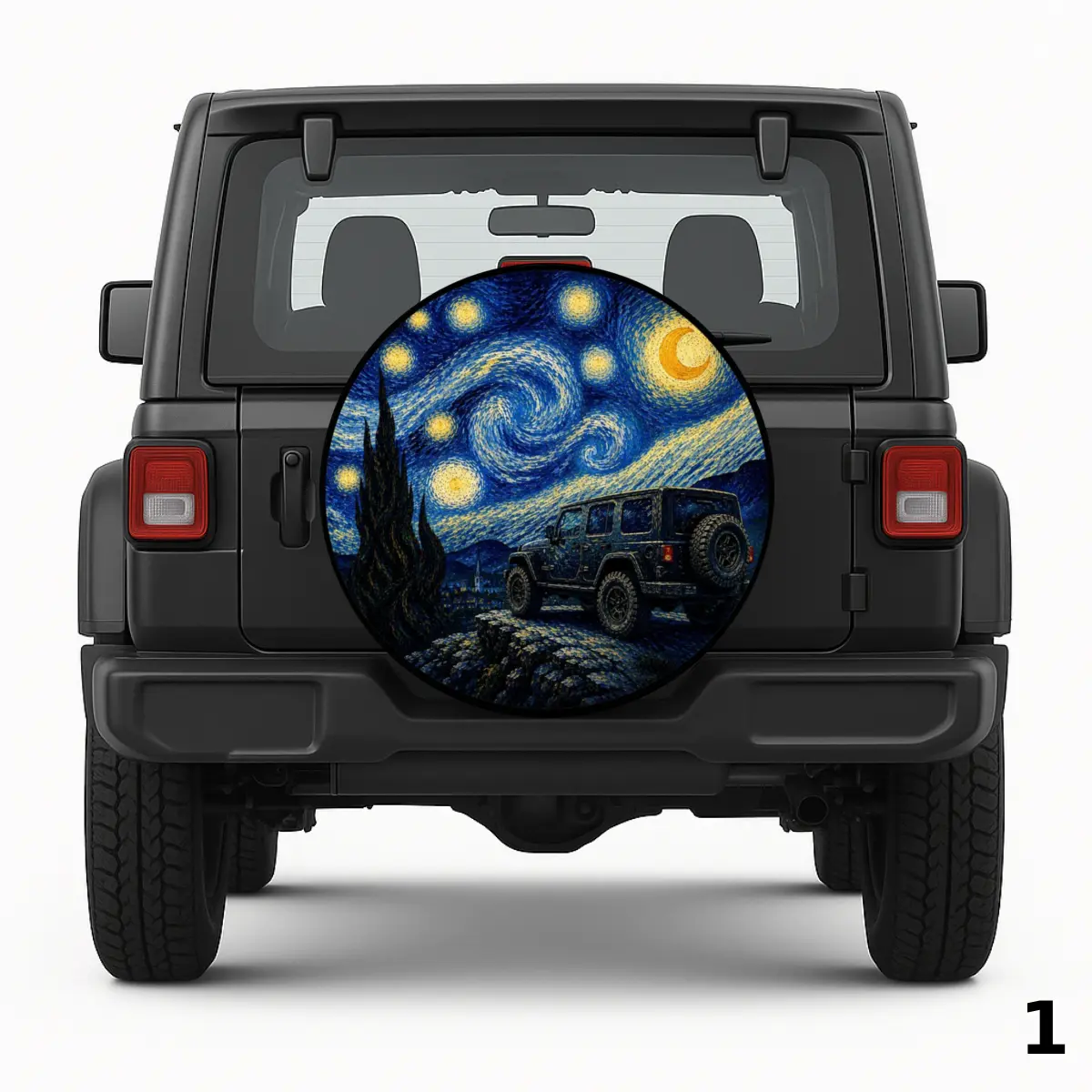 Jeep in The Starry Night Spare Tire Cover