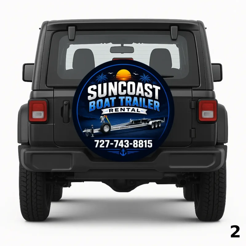 Suncoast Boat Trailer Rental Spare Tire Cover