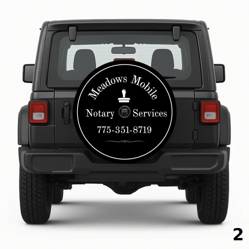 Meadows Mobile Notary Services Spare Tire Cover