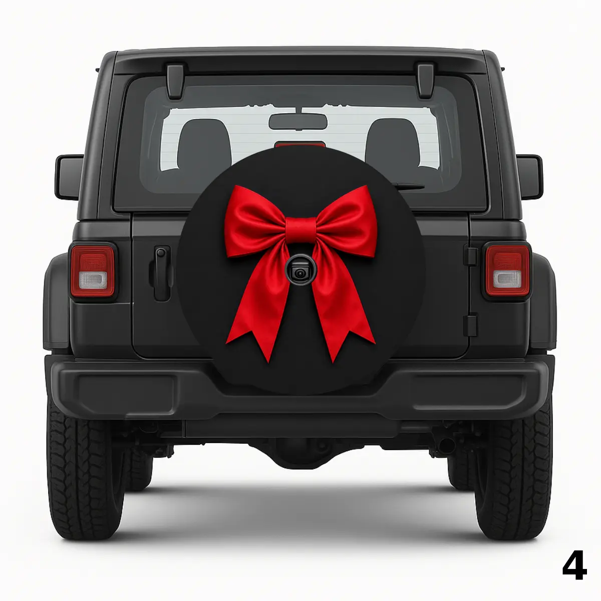 Red Ribbon Spare Tire Cover