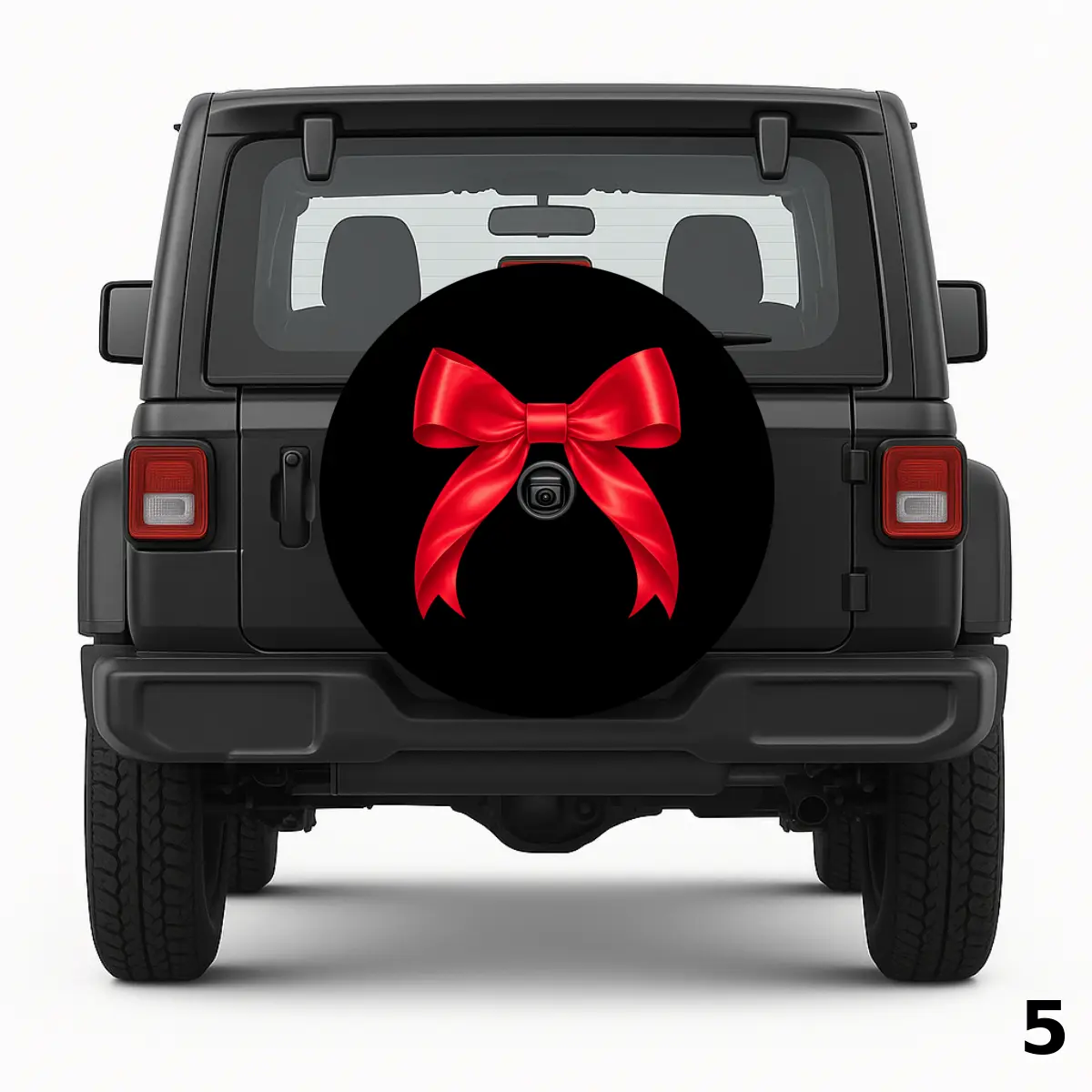 Red Ribbon Spare Tire Cover