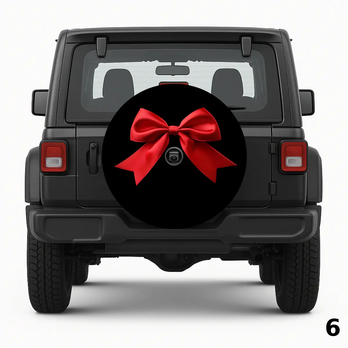 Red Ribbon Spare Tire Cover