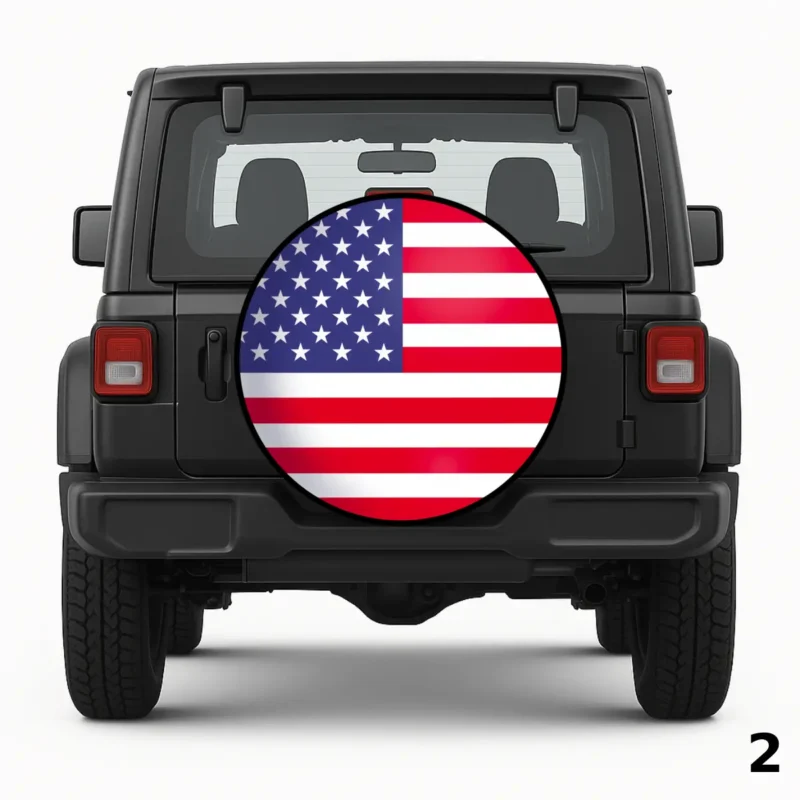 =Housse de roue de secours American Flag