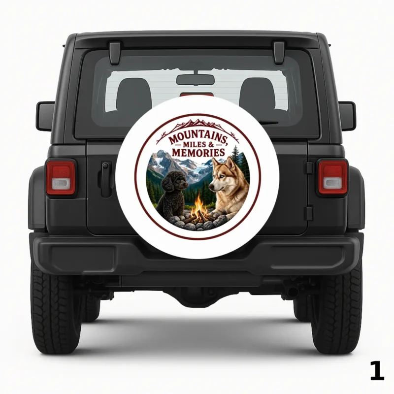 =Camping With My Dogs Spare Tire Cover